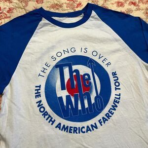 The Who Farewell Tour Merch Navy Blue and White Raglan Longsleeve T Shirt!
